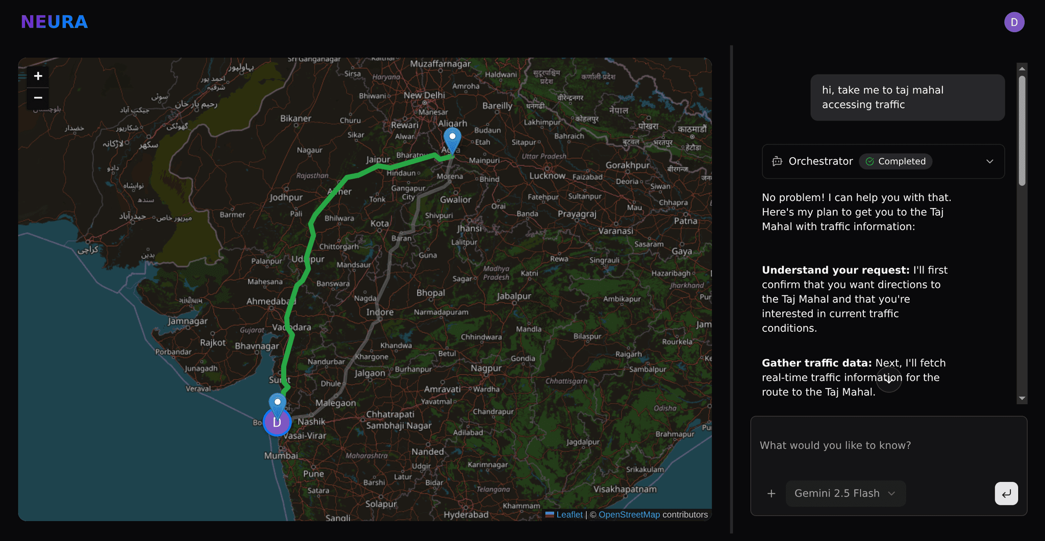 Neura map interface preview